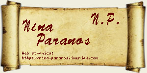 Nina Paranos vizit kartica